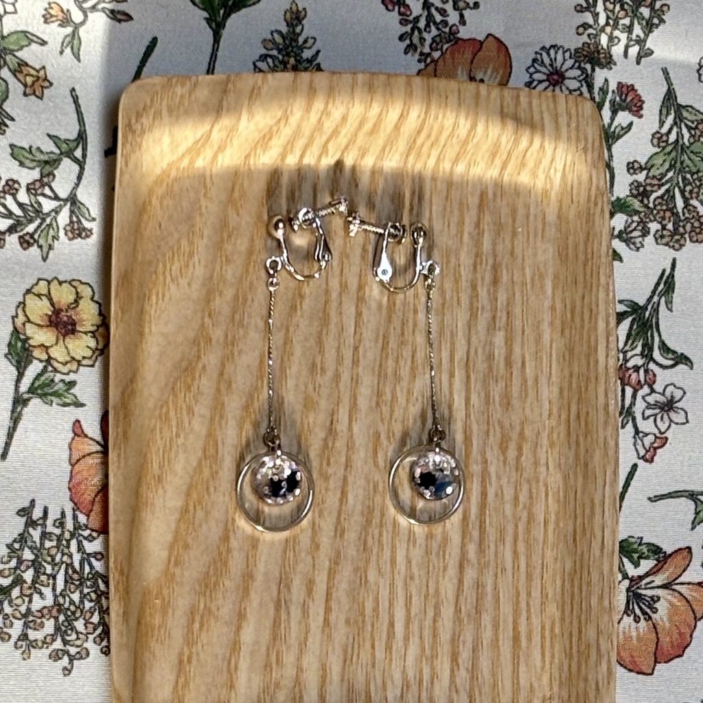 藍染生地切れ端入りイヤリング・ピアス(タイプC)