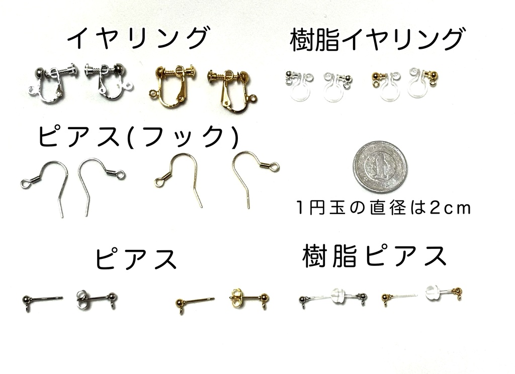 藍染生地切れ端入りイヤリング・ピアス(タイプA)