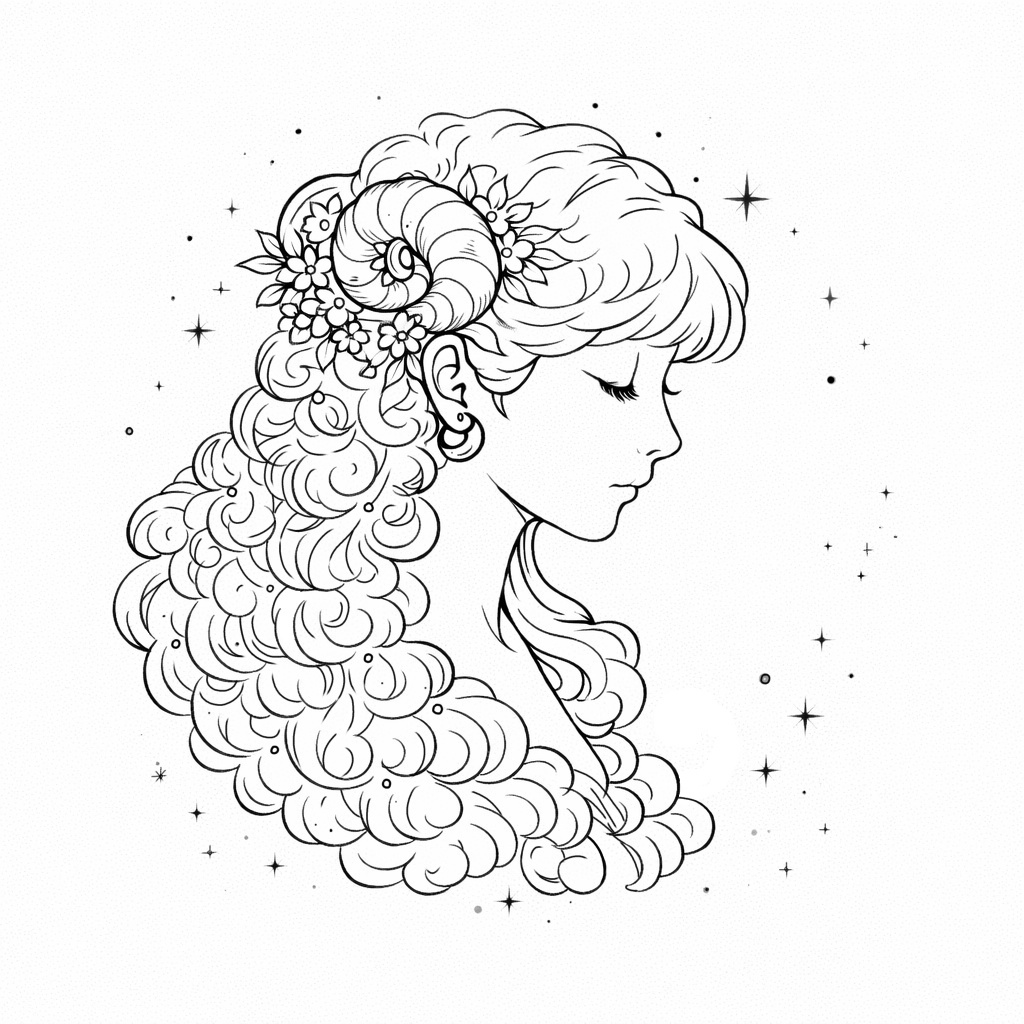 【星座デザイン】牡羊座 – Zodiac Line Art –