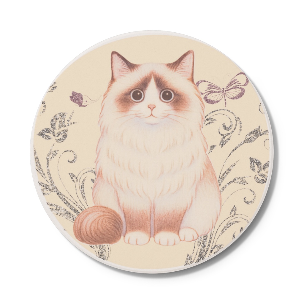 おすわりラグドール＊ナチュラルコースター