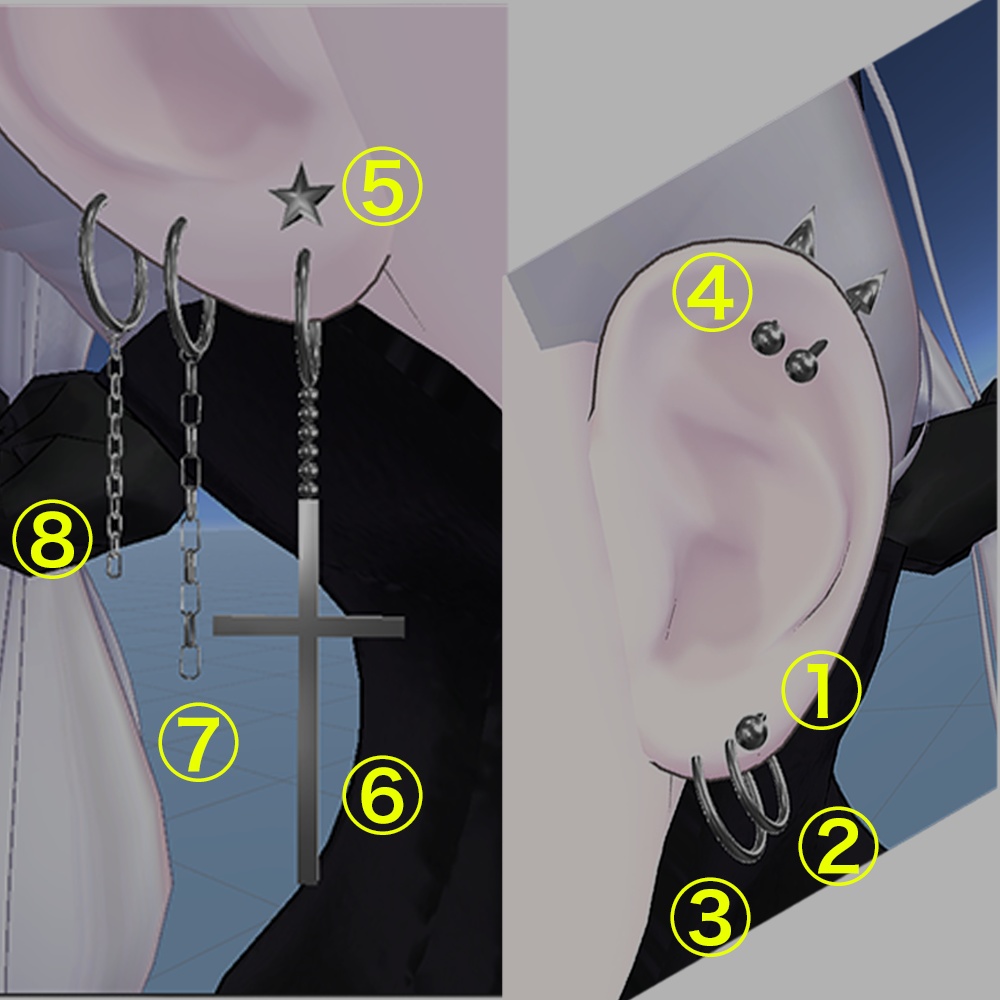 シンプルピアス{VRC}_3D