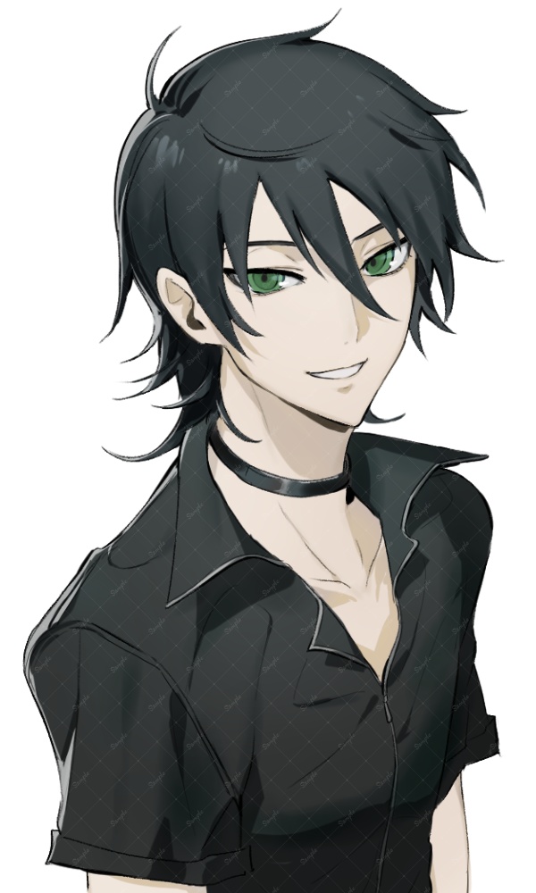 【立ち絵素材01】ミステリアスな黒髪の男性【バストアップ】