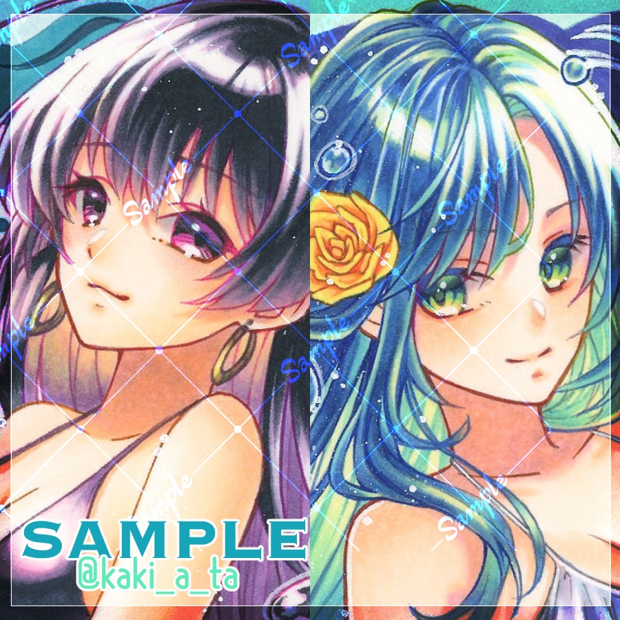 【額装原画】白夏サイダー／黒夏サイダー