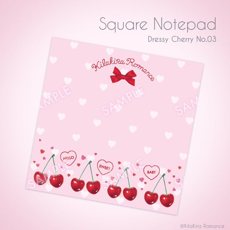 ❎難ありB品❎ましかくメモパッド[Dressy Cherry No.03]