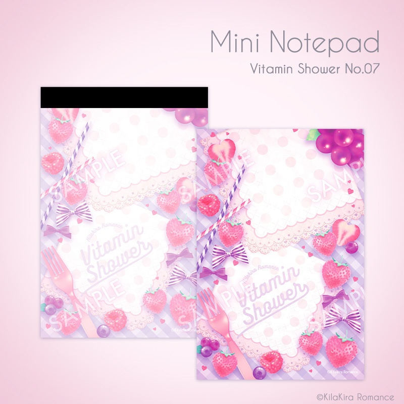 メモ帳[Vitamin Shower No.07]（ラベンダー×ベリー）