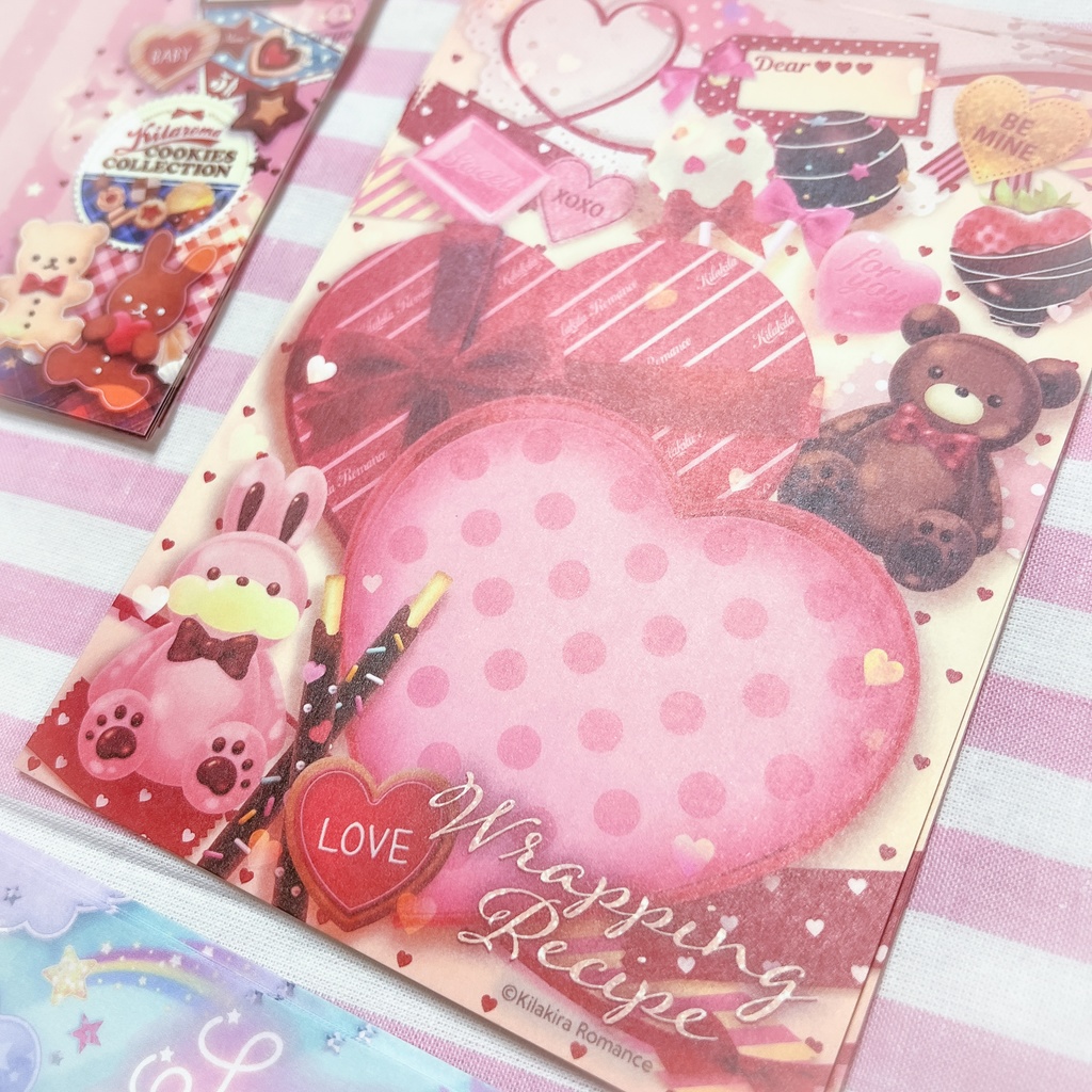 💙限定item💙バラメモ用紙 Wrapping Recipe No.03(赤いハートBOX)