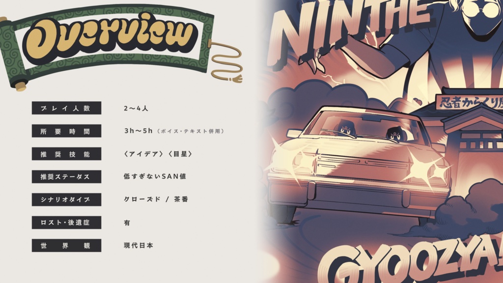 【CoCシナリオ】「絶体絶命!DEATH忍THEギョージャ」