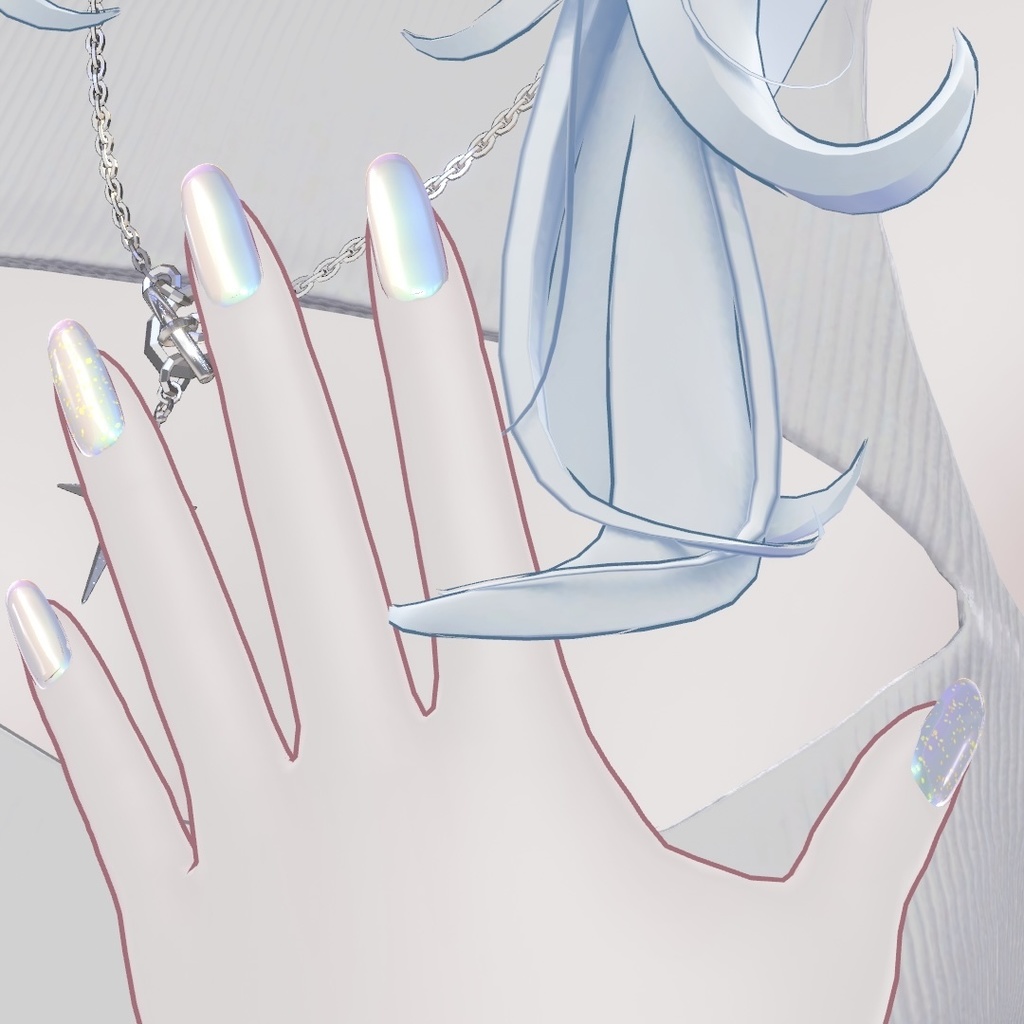 【簡単装着MA対応】【VRC想定】IrisDoropNail【ルルネ専用】