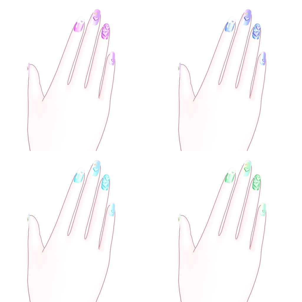 【簡単装着MA対応】CreamSodaNail【VRC想定】