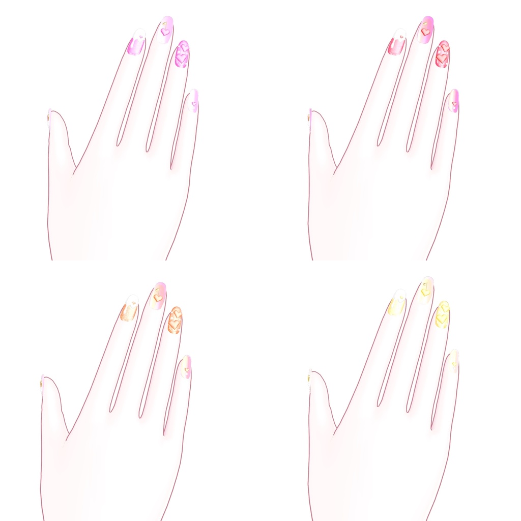 【簡単装着MA対応】CreamSodaNail【VRC想定】