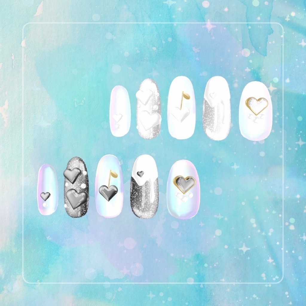 【簡単装着MA対応】CreamSodaNail【VRC想定】