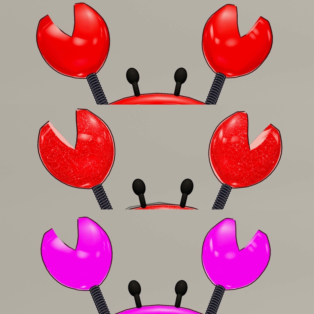 🦀VRC想定🦀販売開始SALE中🦀揺れる!光る!かにかにカチューシャ【MA対応】【キプフェル対応】