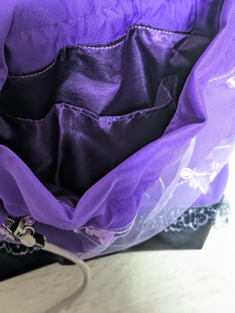 巾着レースショルダーバッグ