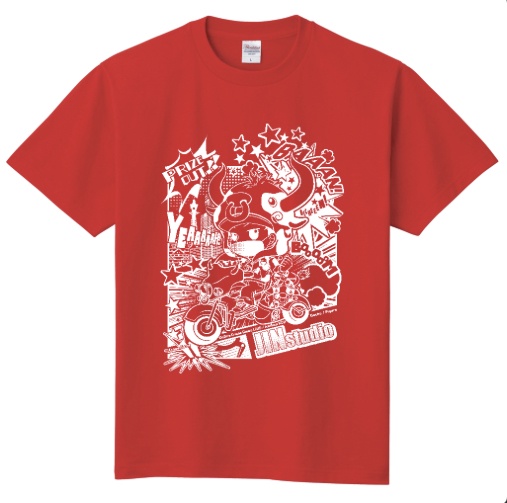 (受注生産)JINstudio 2021SUMMER Tシャツ レッド 7月15日締切