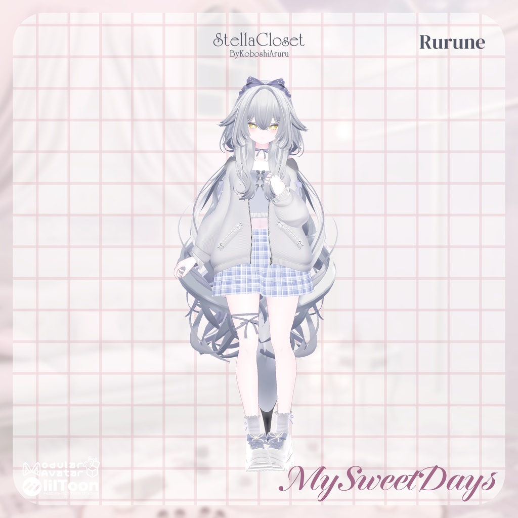 【7アバター対応】♡MySweetDays♡【VRChat向け衣装モデル】