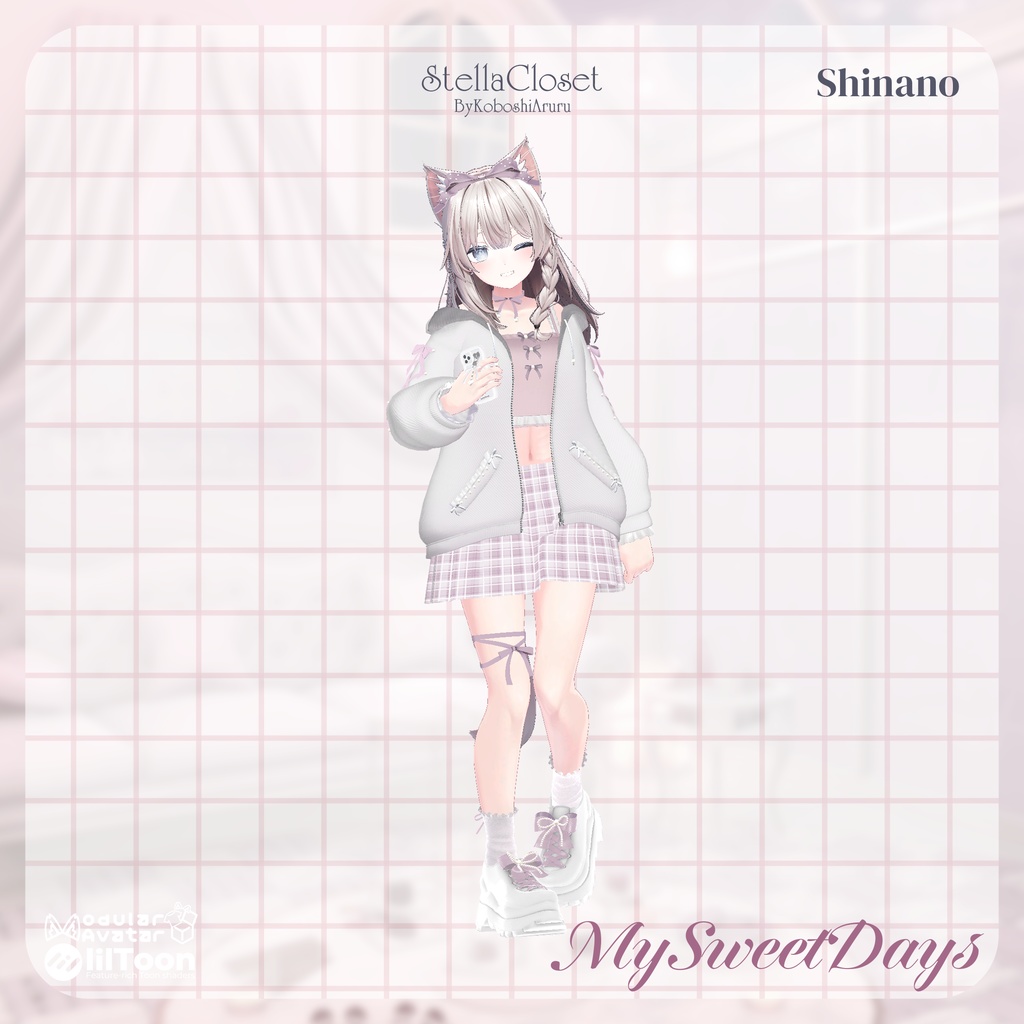 【7アバター対応】♡MySweetDays♡【VRChat向け衣装モデル】