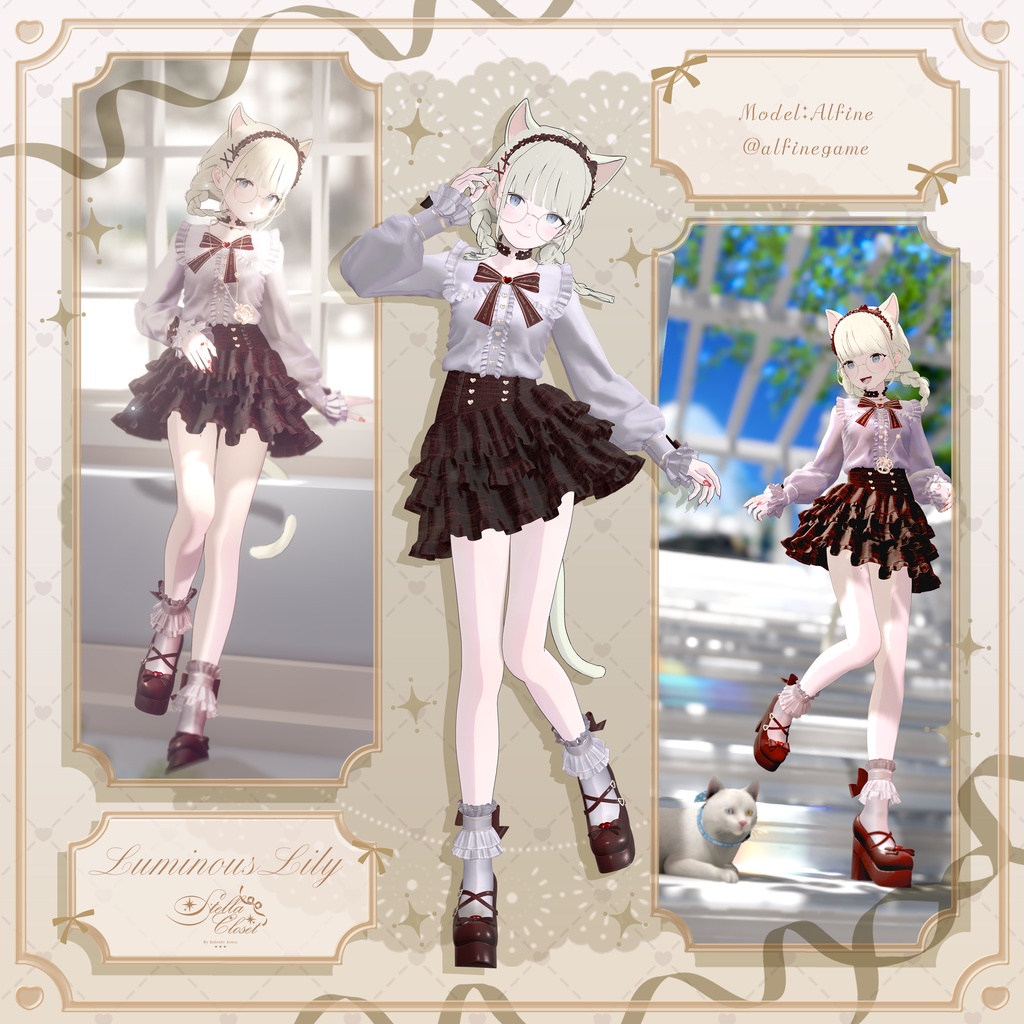 【🌟発売記念SALE🌟】♡LuminousLily♡【VRChat向け衣装モデル】