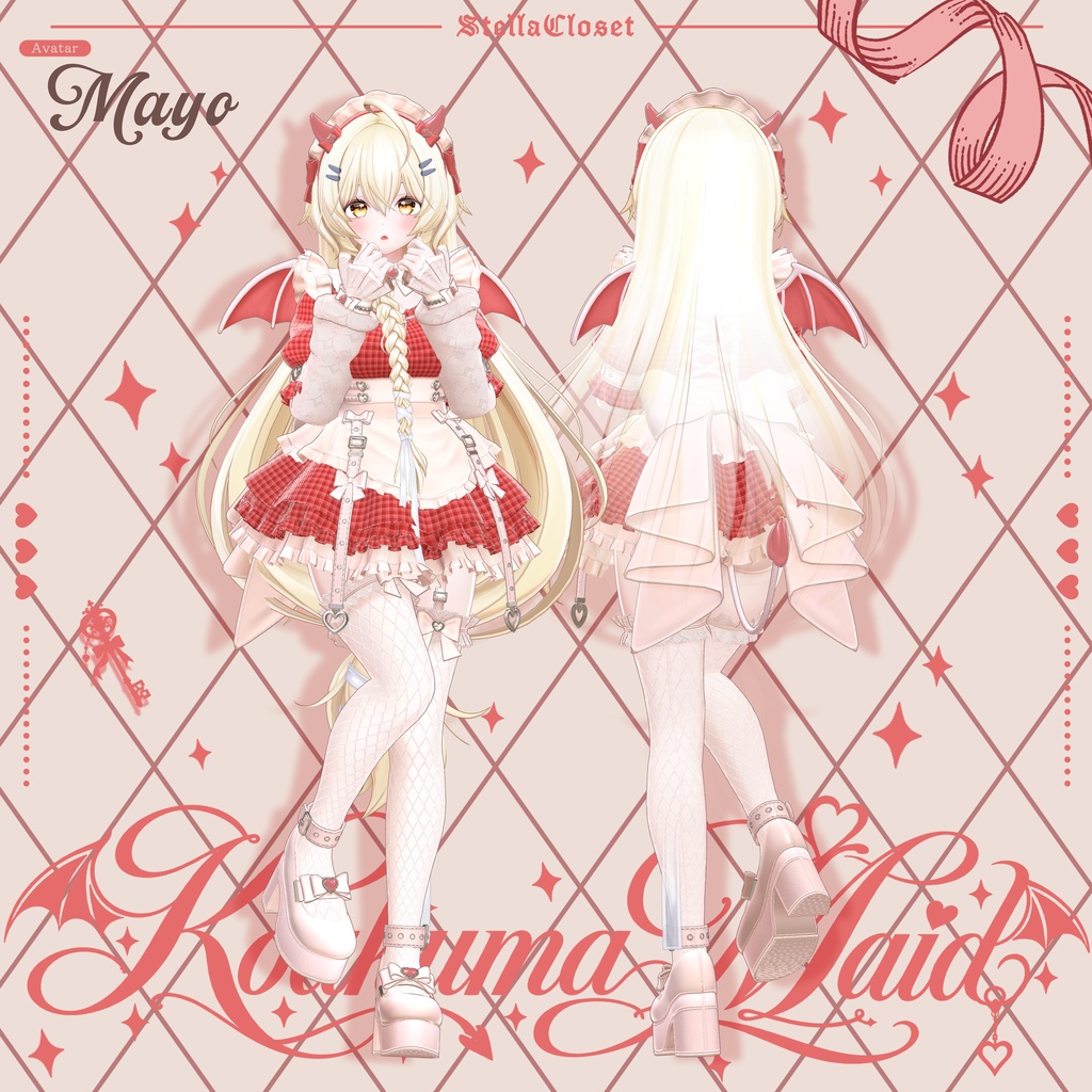 【発売記念SALE】🦇❤️小悪魔メイド❤️🦇-KoakumaMaid-【VRChat向け衣装モデル】