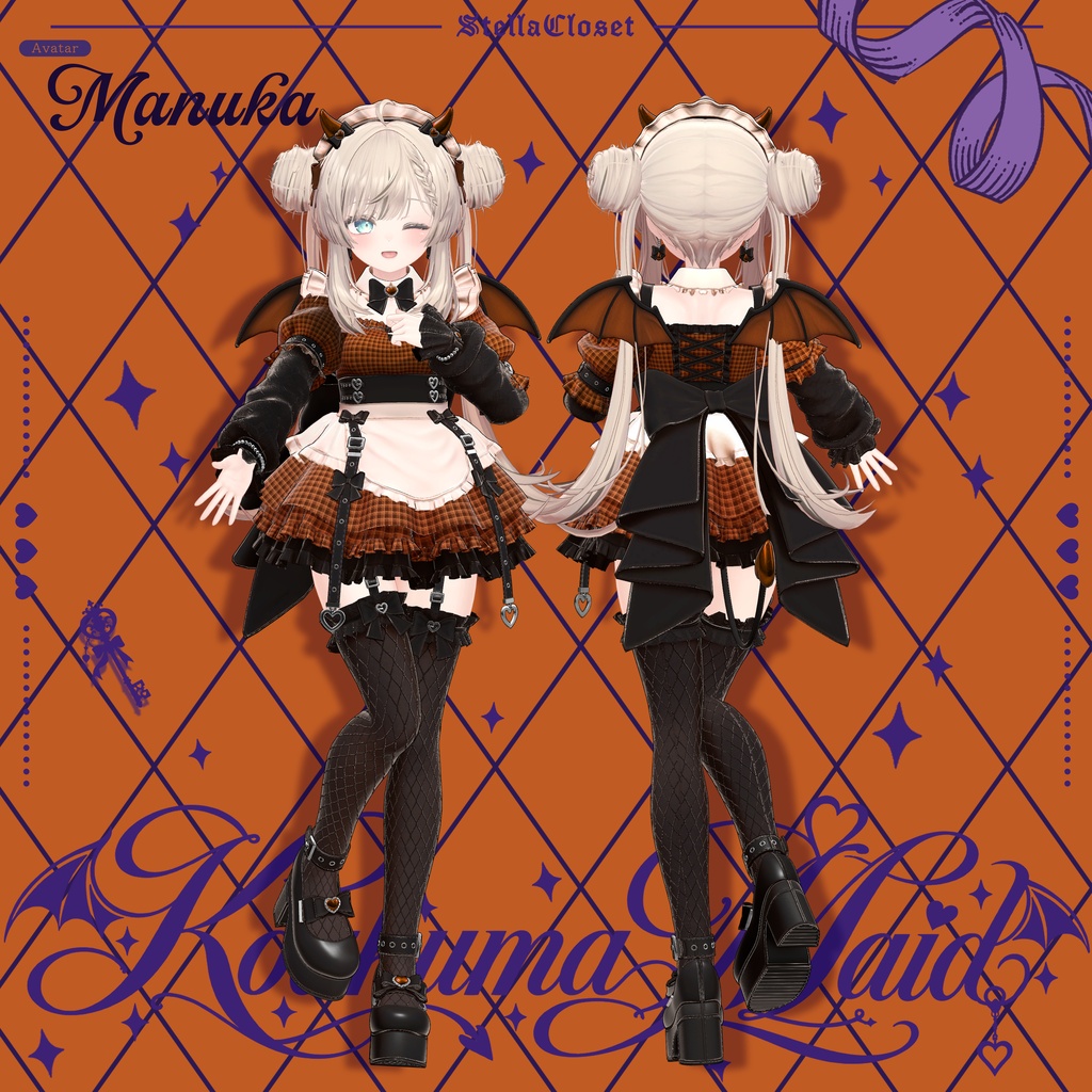 【発売記念SALE】🦇❤️小悪魔メイド❤️🦇-KoakumaMaid-【VRChat向け衣装モデル】