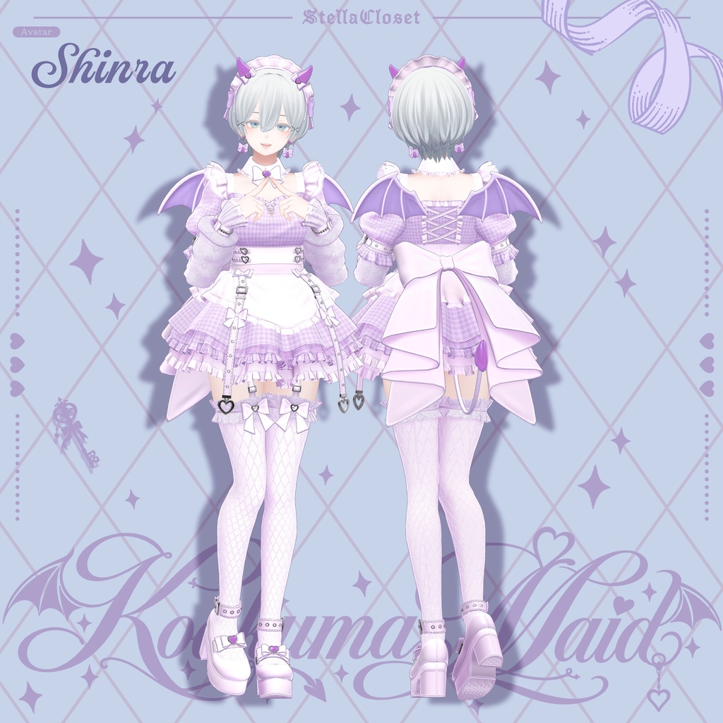 【発売記念SALE】🦇❤️小悪魔メイド❤️🦇-KoakumaMaid-【VRChat向け衣装モデル】