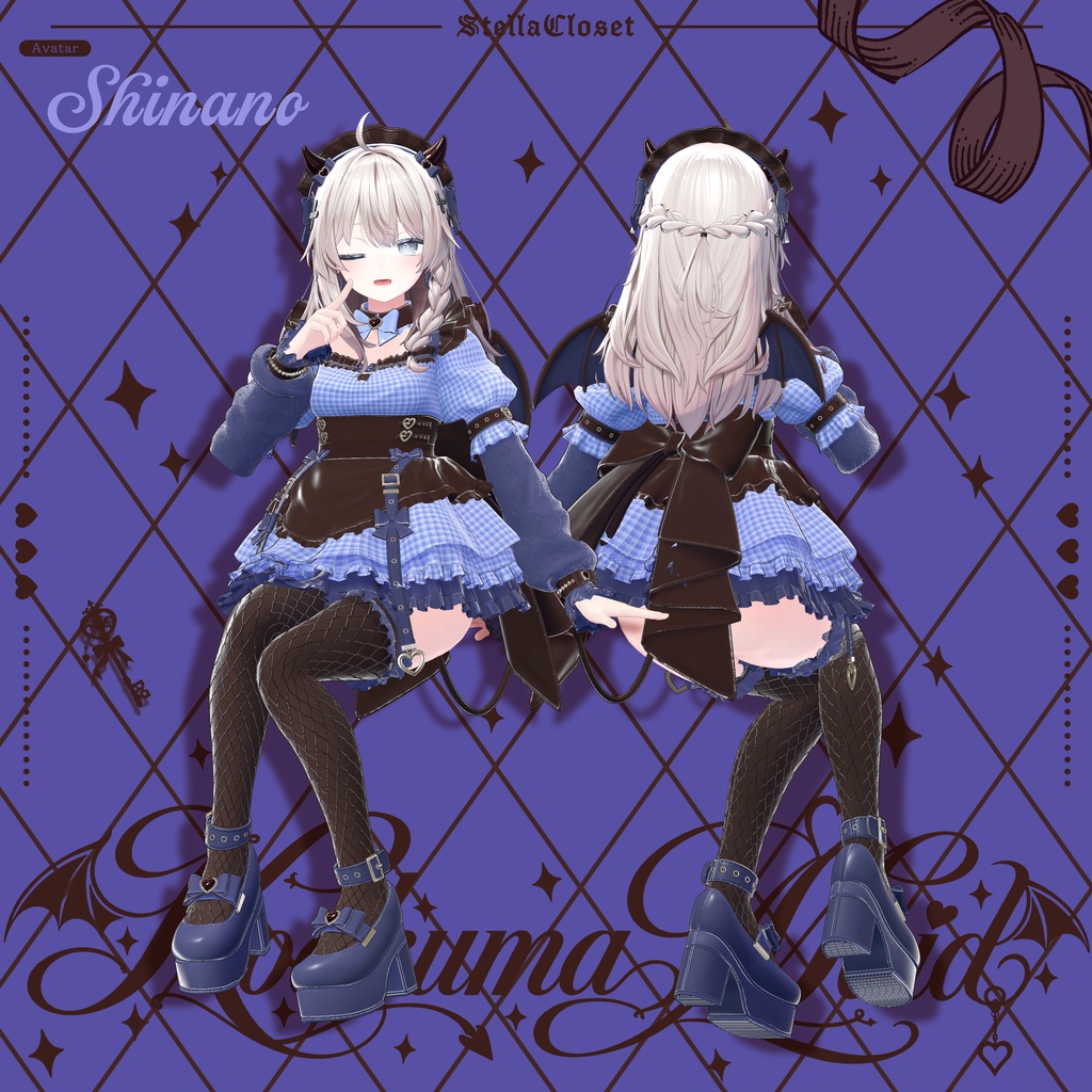 【発売記念SALE】🦇❤️小悪魔メイド❤️🦇-KoakumaMaid-【VRChat向け衣装モデル】