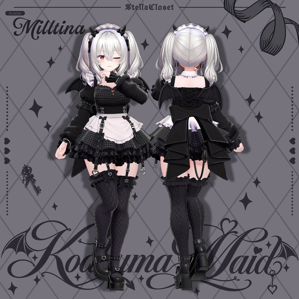 【発売記念SALE】🦇❤️小悪魔メイド❤️🦇-KoakumaMaid-【VRChat向け衣装モデル】