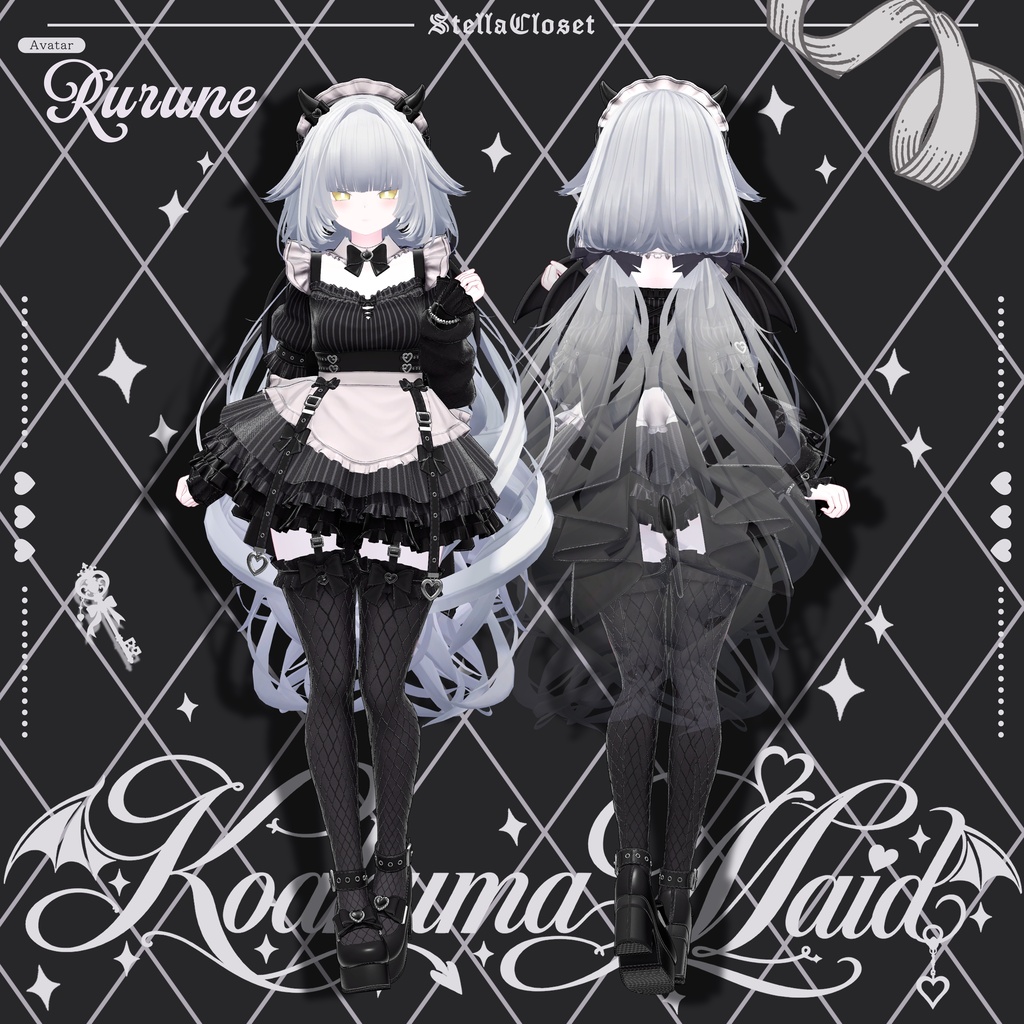 【発売記念SALE】🦇❤️小悪魔メイド❤️🦇-KoakumaMaid-【VRChat向け衣装モデル】
