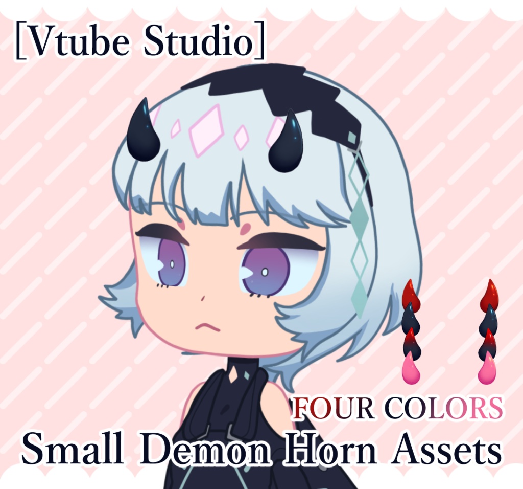 [Vtube Studio] Small Demon Horns Asset