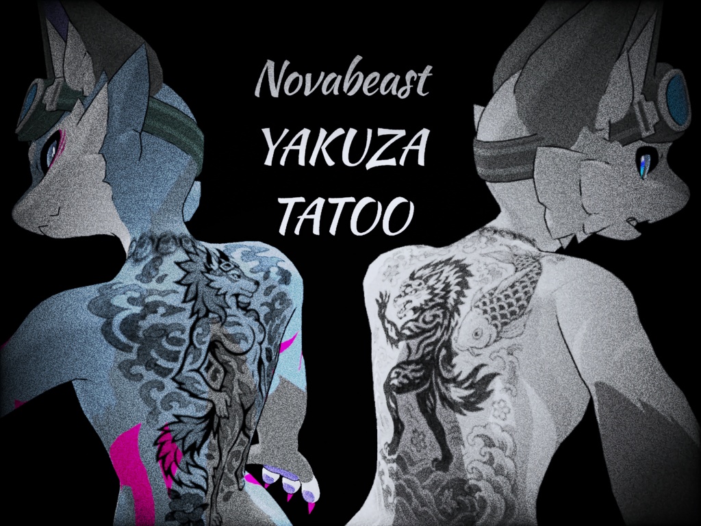 Novabeast向け和彫りテクスチャ/Yakuza tatoo for Novabeast