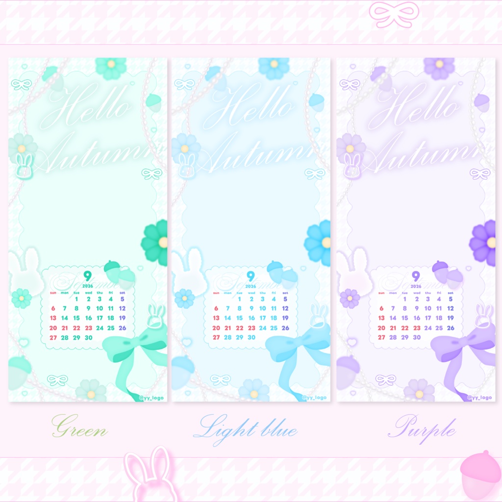 9月スマホ待ち受け素材🐇🌕🩷