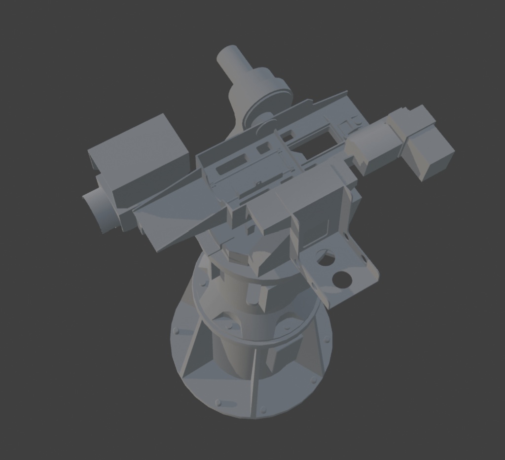 海上自衛隊 12.7mm重機関銃RWS(銃架) 3Dモデル