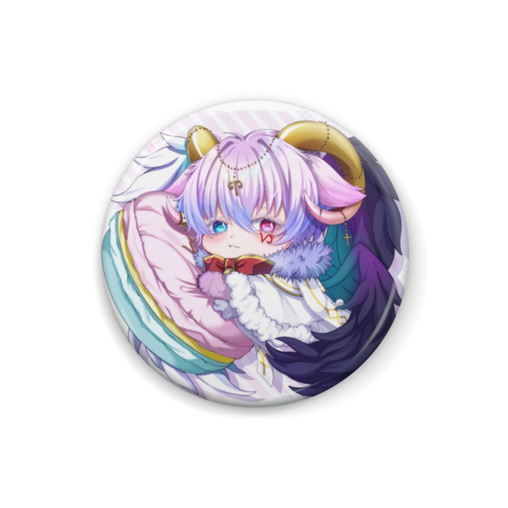 睡蓮らむクッション缶バッチ