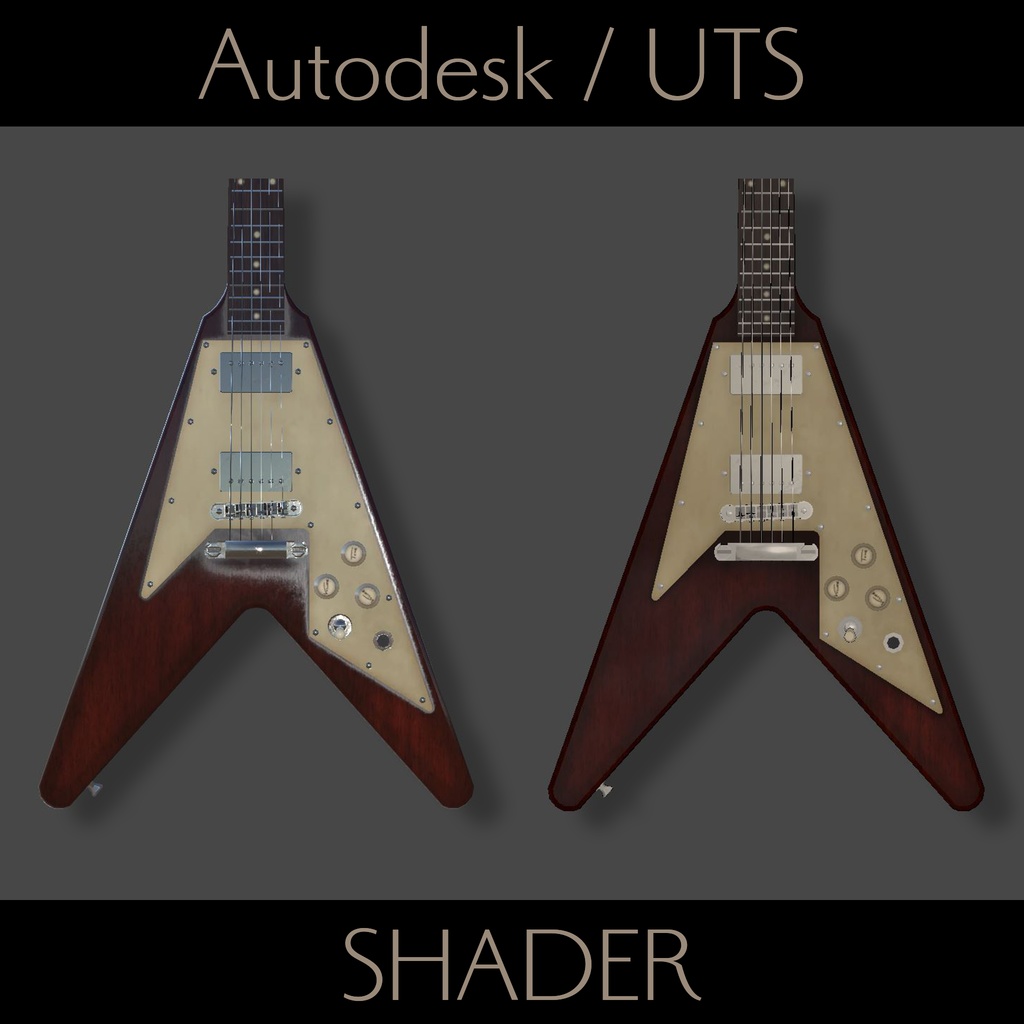 エレキギター Vタイプ【3Dモデル】