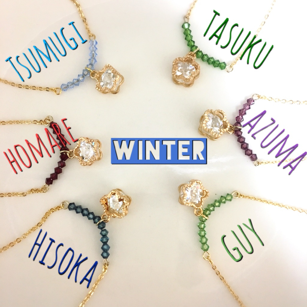 A3! お花とスワロフスキーのネックレス