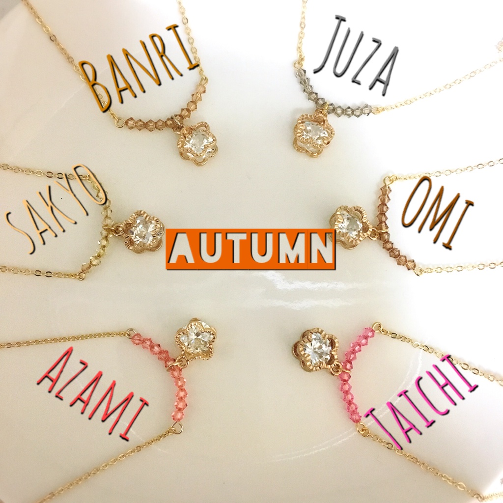 A3! お花とスワロフスキーのネックレス