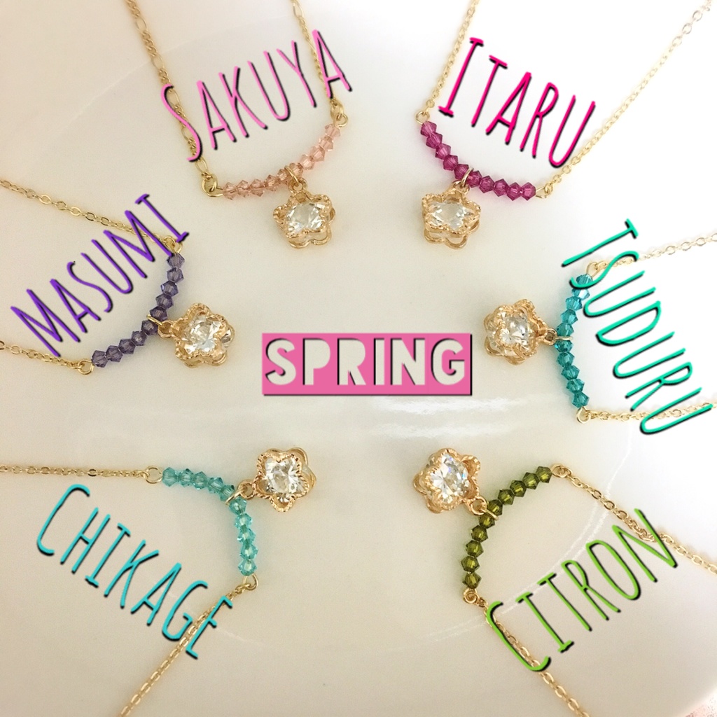A3! お花とスワロフスキーのネックレス