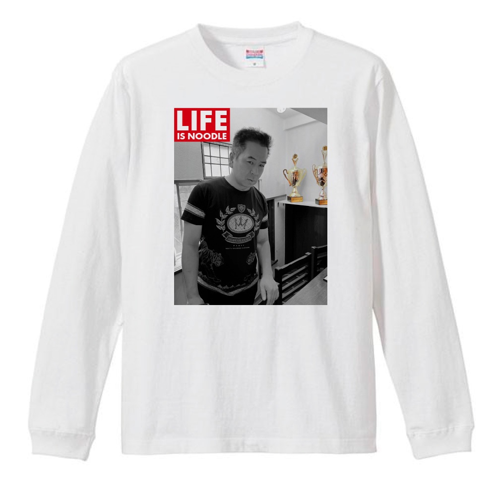 【鬼そば藤谷AID】LIFE IS NOODLE ロングTシャツ（ホワイト）