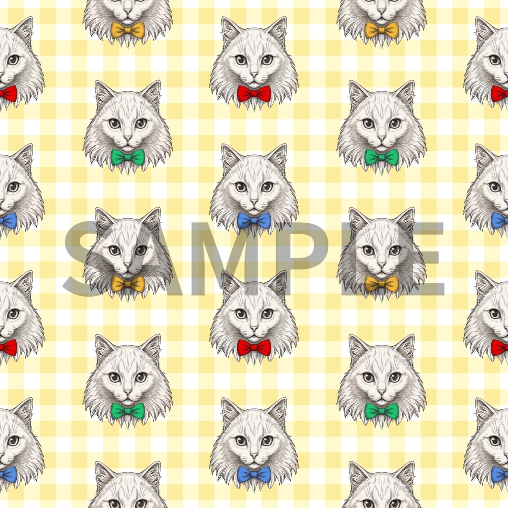 チェック×白猫【10色セット】