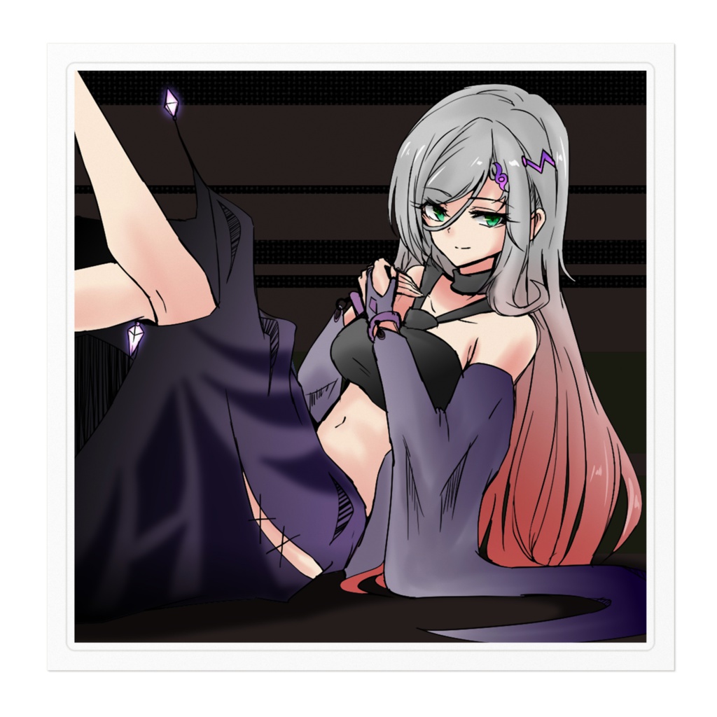 紅白女のステッカー