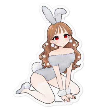 花_バニーステッカー(高10cm) 