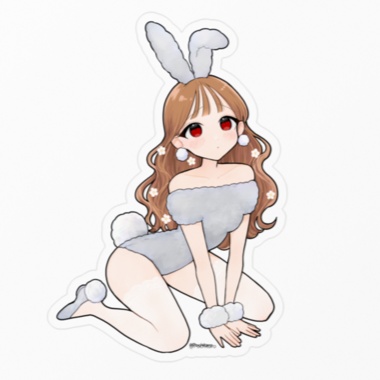 【50%SALE】花_バニーステッカー(高10cm)
