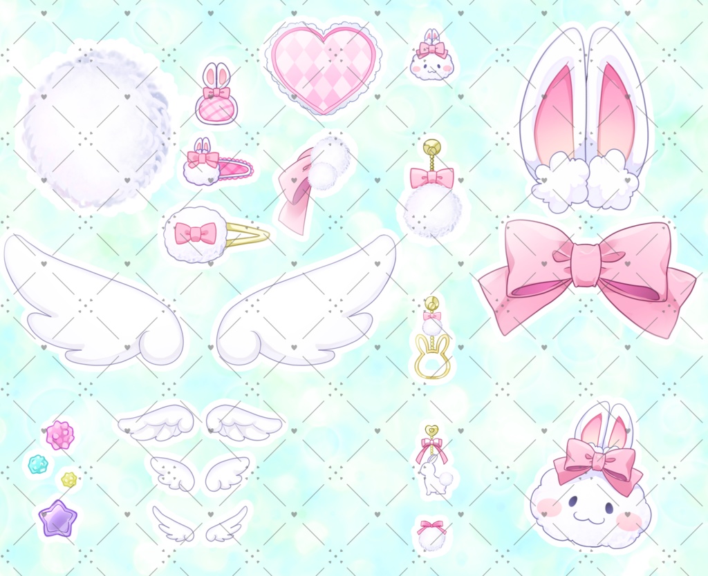 ●ぽあぽあうさぎセット　ピンク