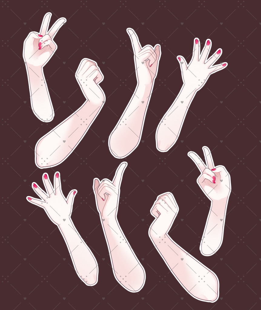 ●手素材　小悪魔レッド