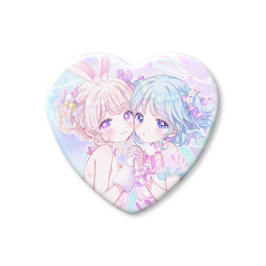 **Littles ハート缶バッジ - 57 × 52.5mm