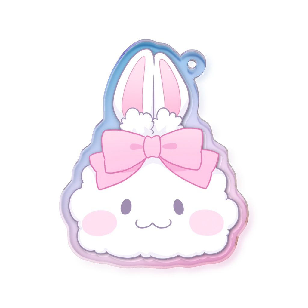 ぽあぽあうさぎのオーロラアクリルキーホルダー - 50 × 50mm