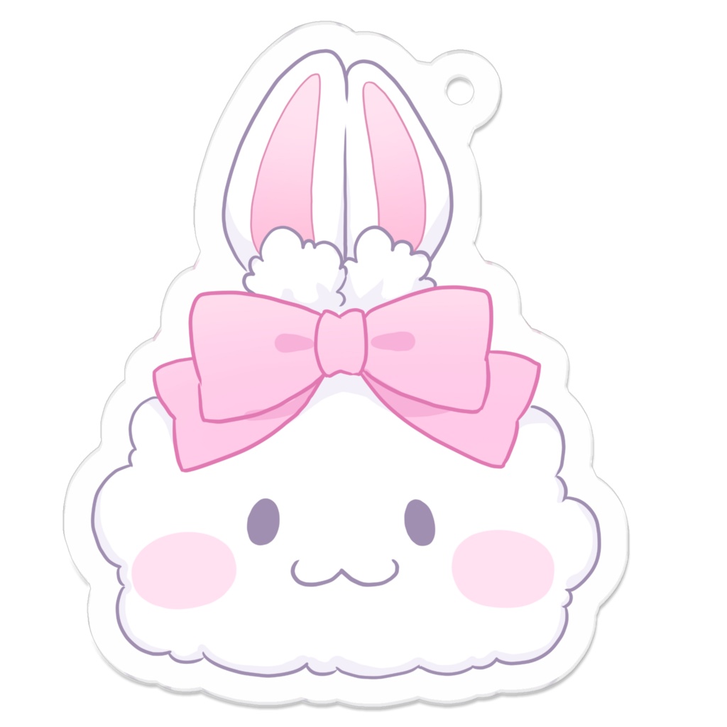 ぽあぽあうさぎのアクリルキーホルダー- 50 x 50 (mm)