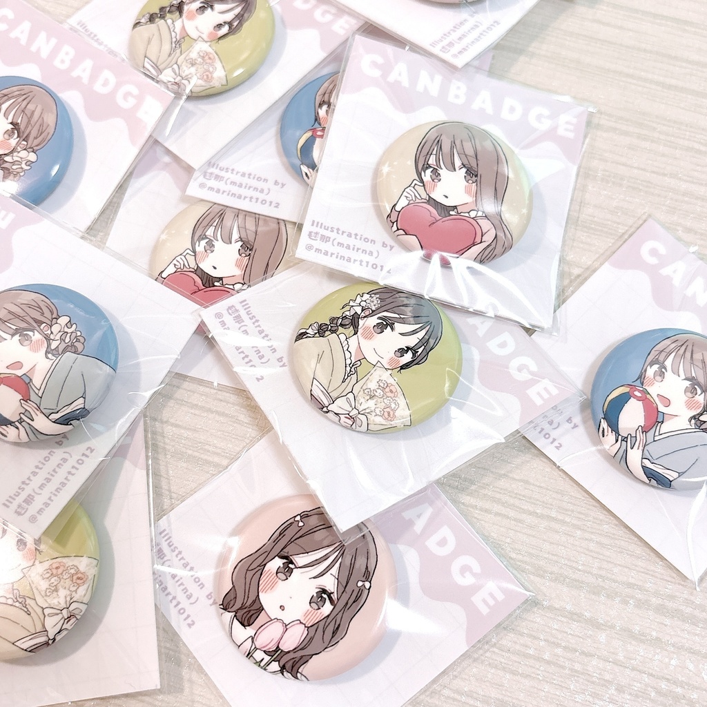 【缶バッジ】女の子の缶バッジ(全4種)