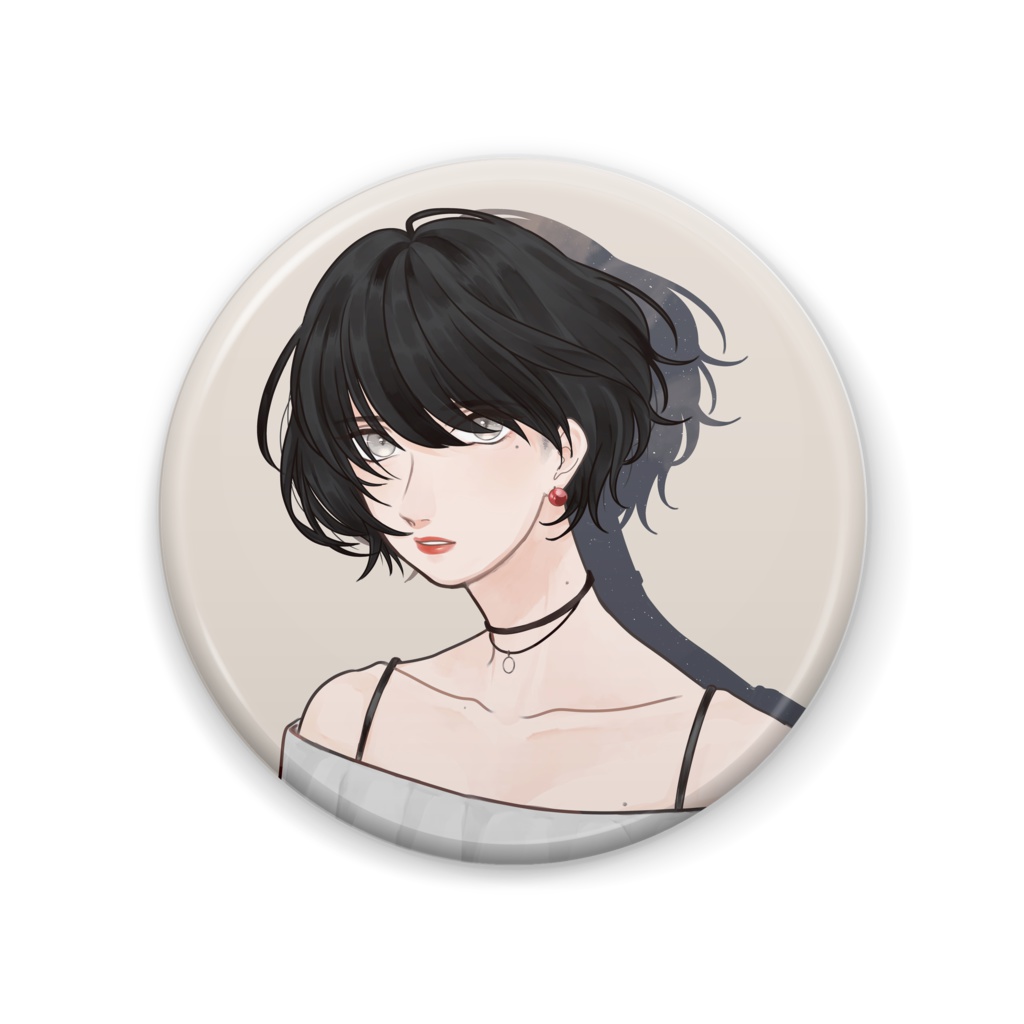 黒髪缶バッジ