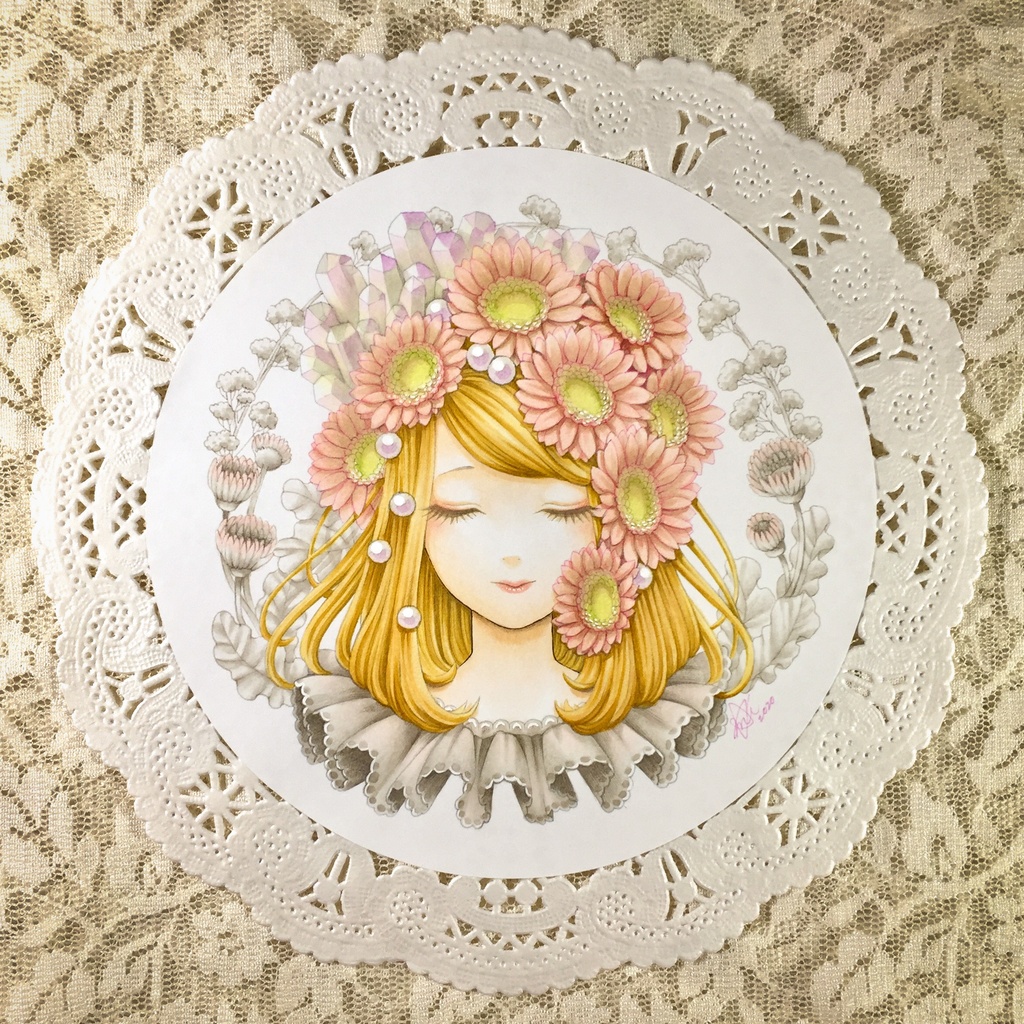 【原画】円形イラスト(ガーベラ)