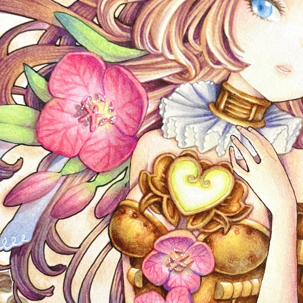 【原画】円形イラスト(夕化粧)